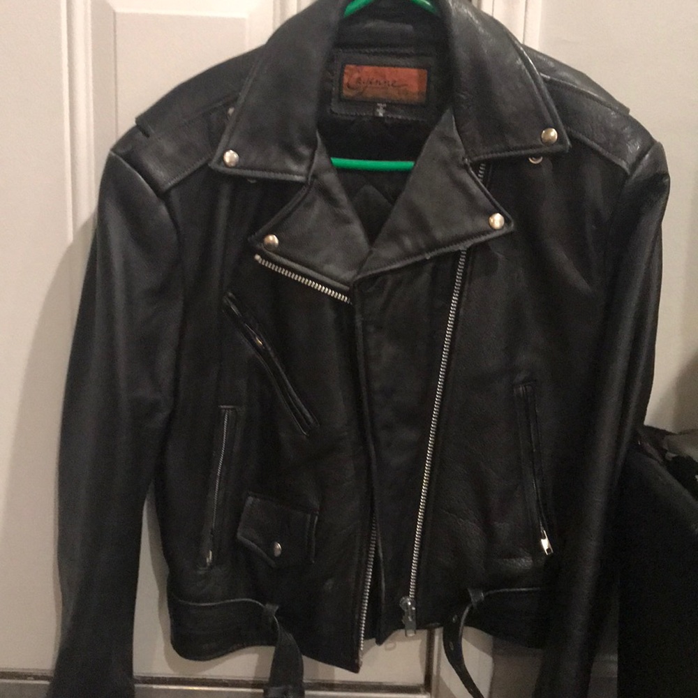 Black motorcycle bike jacket women’s size S